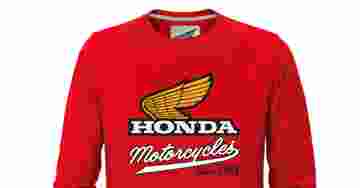 Honda Collection Elsinore Bisiklet Yaka Kırmızı Sweatshirt