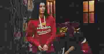 Honda Collection Elsinore Kapüşonlu Kırmızı Sweatshirt