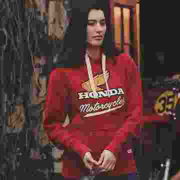 Honda Collection Elsinore Kapüşonlu Kırmızı Sweatshirt