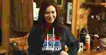 Honda H Logolu Kapüşonlu Lacivert Sweatshirt